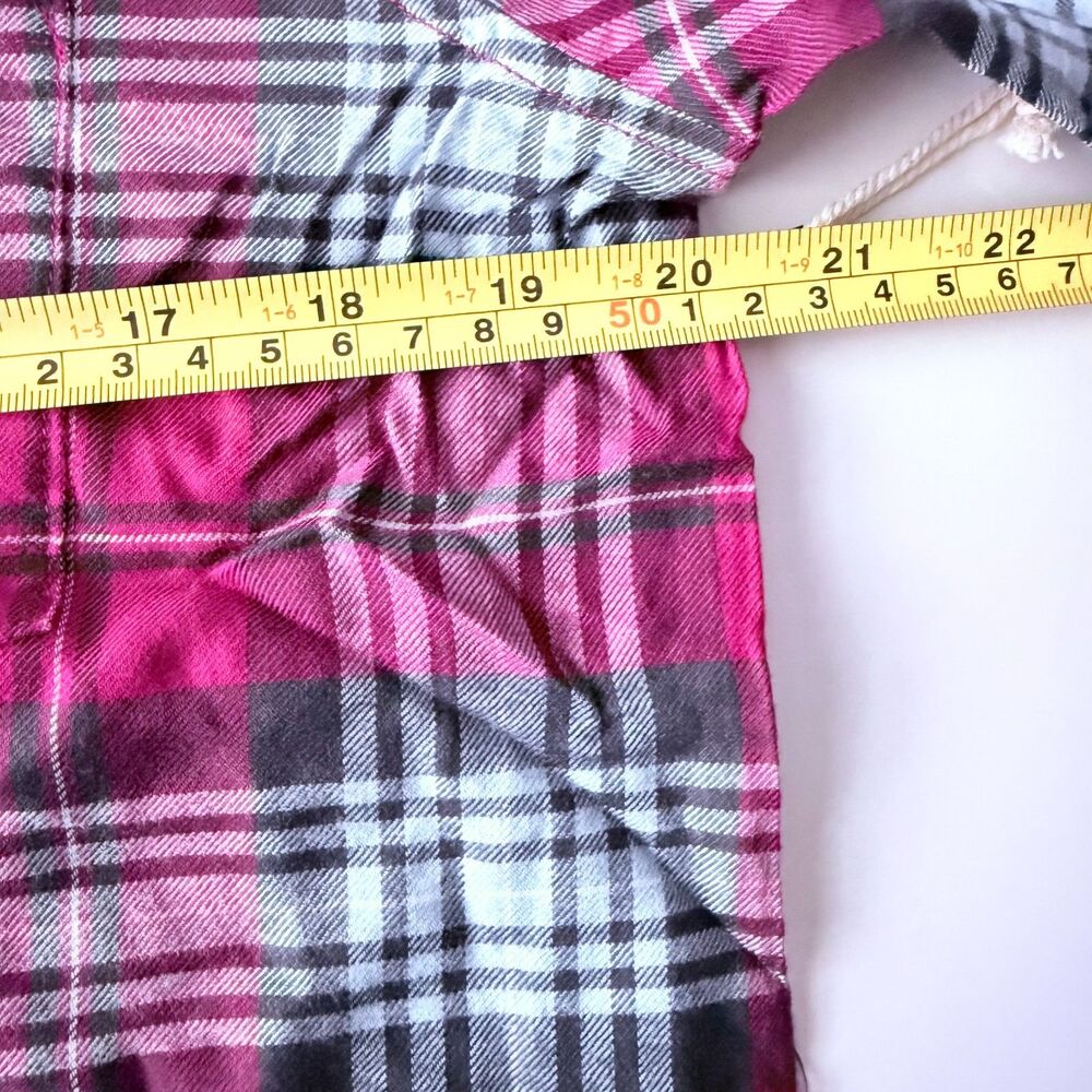 Red Plaid Pajama Top PJ Salvage Button Front Long Sleeve - Picture 4 of 6